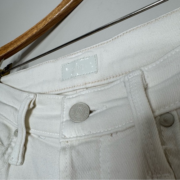 MOTHER Denim Tomcat Ankle White Cream Puffs High Rise Straight Stretch Size 28 - Picture 5 of 13